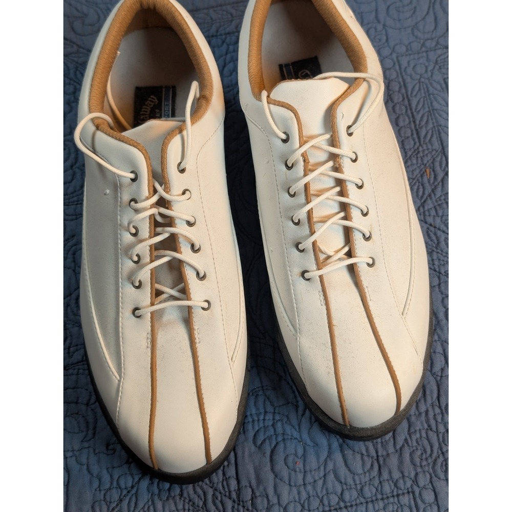 Callaway CCSport Golf Shoes White Leather SoftSpikes Size US 8 / EU 40.5